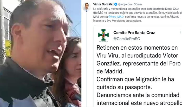 Detención eurodiputado Víctor González en Viru Viru