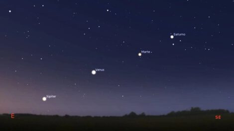 Alineación de cinco planetas con la Luna