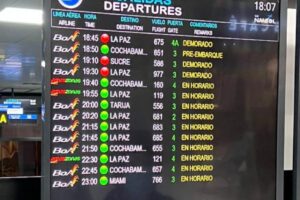 BoA retrasos vuelos en el aeropuerto de Viru Viru