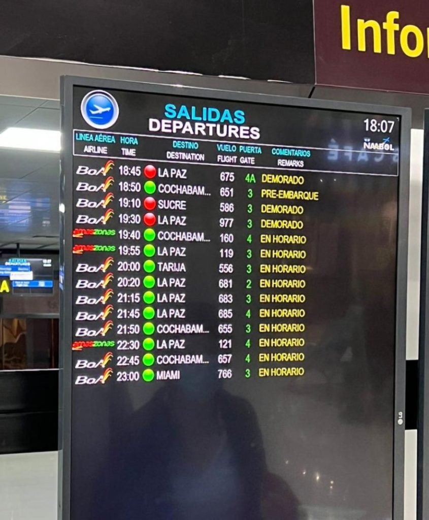 BoA retrasos vuelos en el aeropuerto de Viru Viru