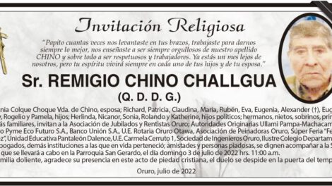 Obituario de Remigio Chino Challgua