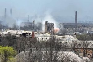 Vista de Lisichansk después del cese de bombardeos rusos