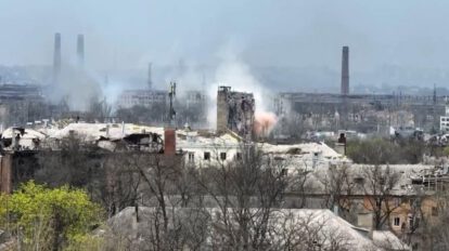 Vista de Lisichansk después del cese de bombardeos rusos