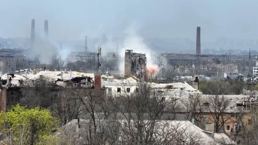 Vista de Lisichansk después del cese de bombardeos rusos