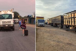 Bloqueo de transportistas en la Chiquitanía