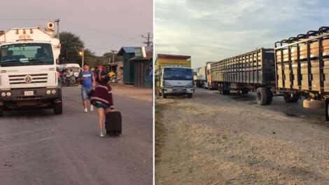 Bloqueo de transportistas en la Chiquitanía