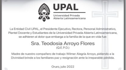 Condolencia por la Sra. Teodosia Arroyo Flores