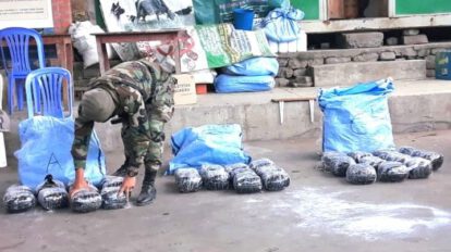 Marihuana camuflada en bolsas de yute encontradas en Tarija