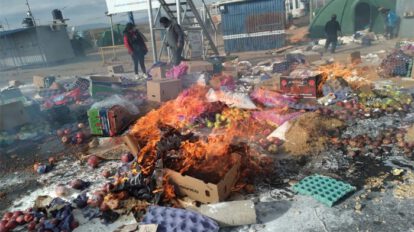 Mercancía quemada en Villazón para no entregarla a la Aduana Nacional
