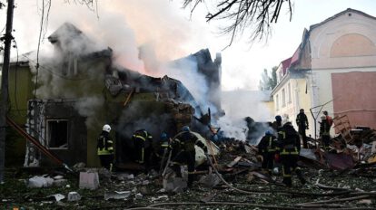 Ataques con drones en Ucrania en edificios residenciales