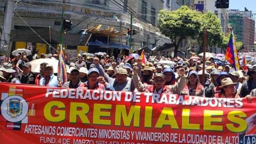 Movilizaciones gremiales en Bolivia