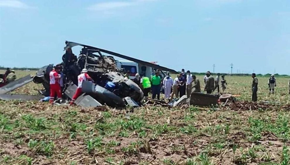 Accidente de helicóptero en Sinaloa