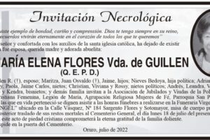 Invitación Necrológica: María Elena Flores Vda. de Guillen