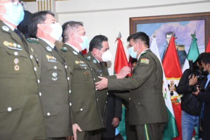 Nuevas autoridades de la Policía Boliviana posesionadas por el ministro Eduardo Del Castillo