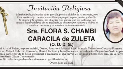 Obituarios de Flora S. Chambi Caracila
