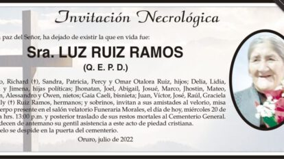Necrológica Luz Ruiz Ramos