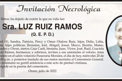 Necrológica Luz Ruiz Ramos