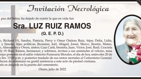 Necrológica Luz Ruiz Ramos
