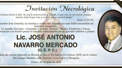 Lic. José Antonio Navarro Mercado Q. E. P. D.