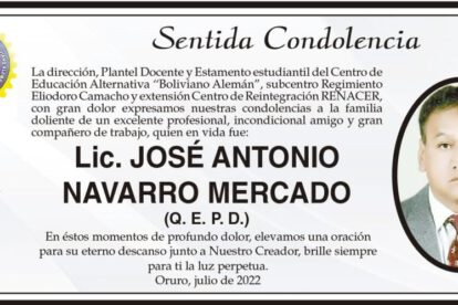Lic. José Antonio Navarro Mercado Q. E. P. D.