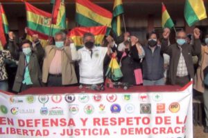 Marcha nacional en defensa de la libertad convocada por el Colegio Médico de Bolivia