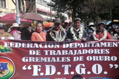 Gremiales de Oruro rechazan a exdirigente Abdón Véliz