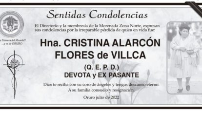 Cristina Alarcón Flores obituario