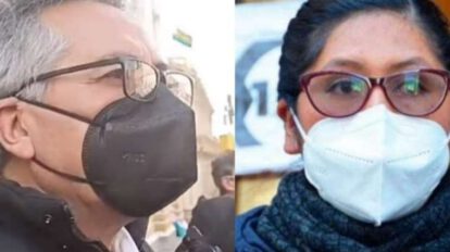 Gustavo Torrico y la alcaldesa de El Alto Eva Copa