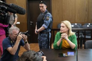 Marina Ovsyannikova durante su audiencia