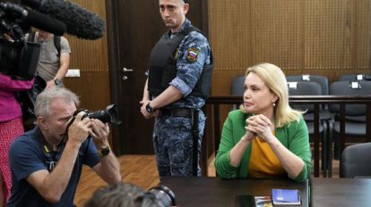 Marina Ovsyannikova durante su audiencia