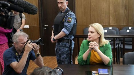 Marina Ovsyannikova durante su audiencia