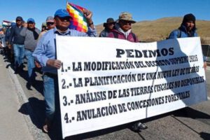Movilización de chiquitanos por titulación de tierras