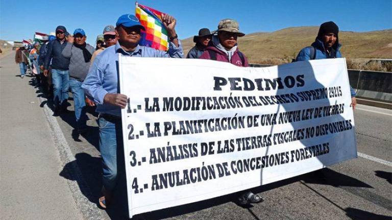 Movilización de chiquitanos por titulación de tierras