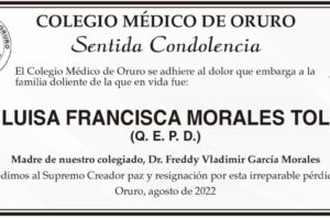 Sentida Condolencia por Luisa Francisca Morales Toledo