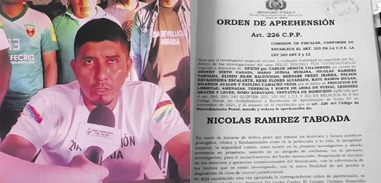 Nicolás Ramírez Taboada y la orden de aprehensión en su contra