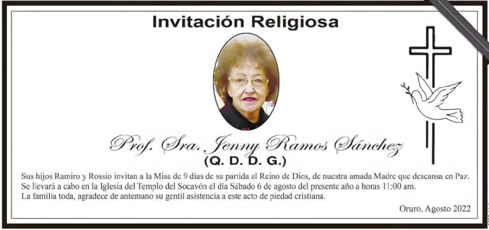 Prof. Sra. Jenny Ramos Sánchez