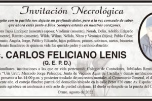 Invitación Necrológica Lic. Carlos Feliciano Lenis