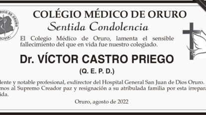 Condolencias por el fallecimiento del Dr. Víctor Castro Priego