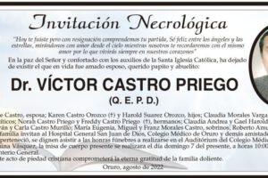 Necrológica del Dr. Víctor Castro Priego