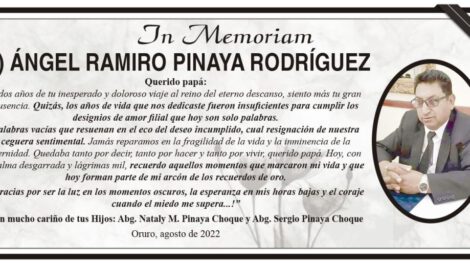In Memoriam: Ángel Ramiro Pinaya Rodríguez