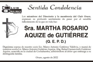 Martha Rosario Aquize de Gutiérrez Q. E. P. D.