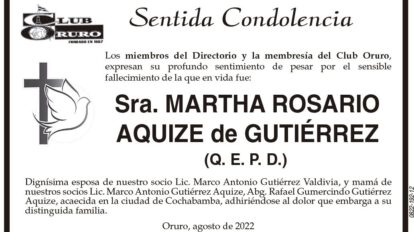 Martha Rosario Aquize de Gutiérrez Q. E. P. D.