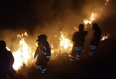 Incendio forestal en La Paz