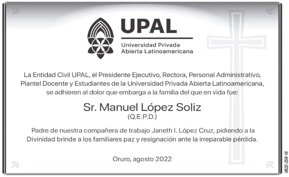 Necrológico de Manuel López Soliz