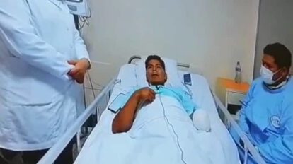 Placido Cota agradeciendo a los doctores que le salvaron la vida