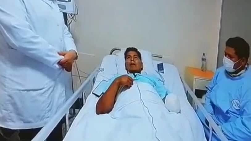 Placido Cota agradeciendo a los doctores que le salvaron la vida