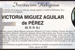 Invitación Religiosa para Victoria Miguez Aguilar