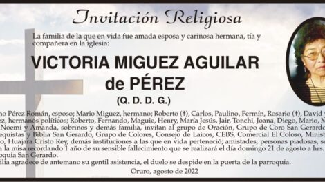 Invitación Religiosa para Victoria Miguez Aguilar