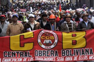 Gran marcha en defensa del Gobierno convocada por la Central Obrera Boliviana