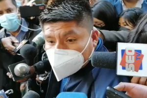 Marcha en defensa del Gobierno liderada por el senador Loza
